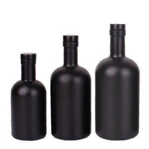 Black Frosted Glass Vodka Bottles