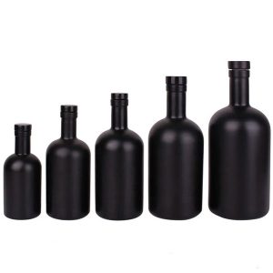 Black Frosted Glass Vodka Bottles Wholesale