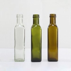 250ml Square Dark Glass Bottle For Olive Oil