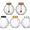 Empty Glass Hexagon Honey Jars
