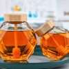 Glass Hexagon Honey Jars With Dippers