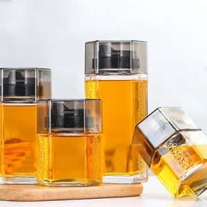 Wholesale Hexagon Glass Honey Jars
