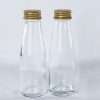 Clear Lidded Glass Milk Bottles