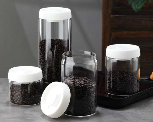 500-1800ml Clear Glass Coffee Jars