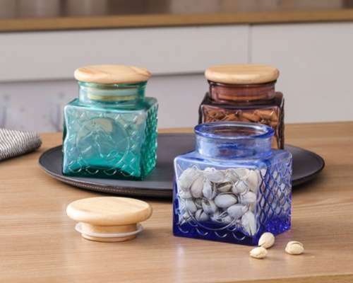 Square Glass Storage Jars