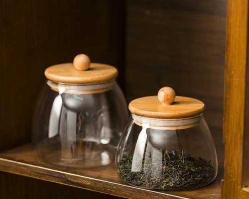 500ml 750ml 1000ml Glass Storage Jars With Wooden Lids