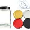 Square Glass Mason Jar with Lid